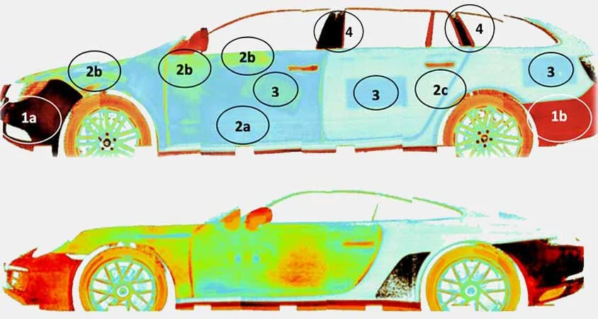 کارشناسی رنگ خودرو به روش اکتیو ترموگرافی